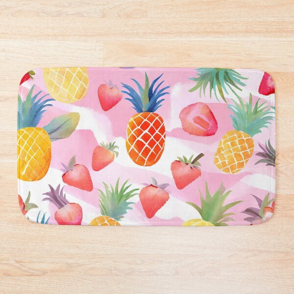 Item preview, Watercolor Strawberries Coquette Summer Pineapple Fruit Pattern designed and sold by SunfullyYours.