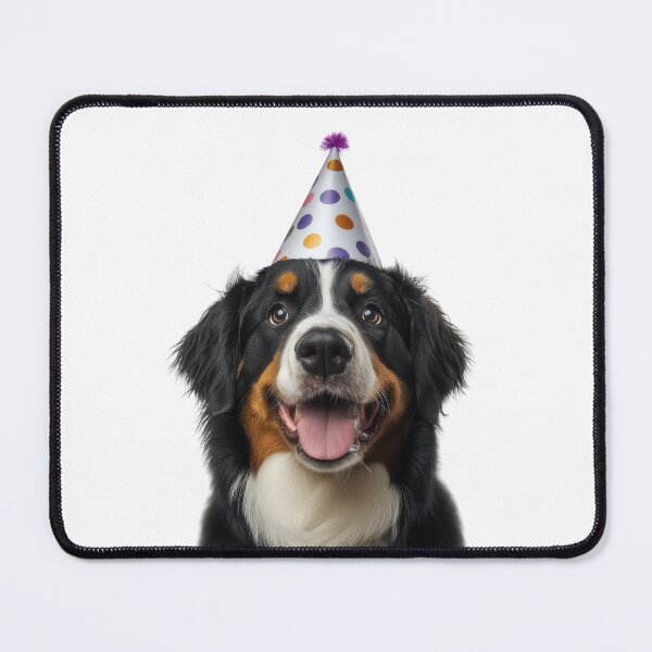 Artikelvorschau, Niedlicher Berner Sennenhund mit Partyhut Geburtstagsfeier entworfen und verkauft von LazyOwlStore.