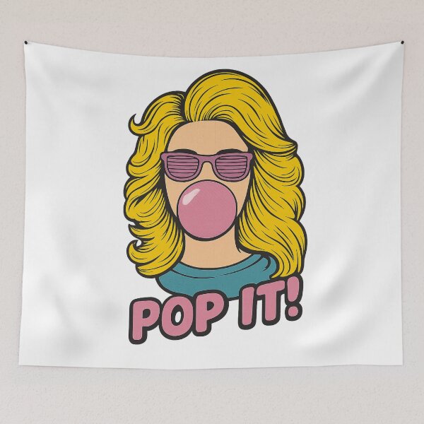 Item preview, Pop It Girl – Retro Pop Art Bubblegum Vibes designed and sold by Asbiell.