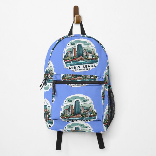 Item preview, Addis Ababa Ethiopia Minimalist Watercolor Cityscape Sticker with Flag , designed and sold by PaintMeWorld.