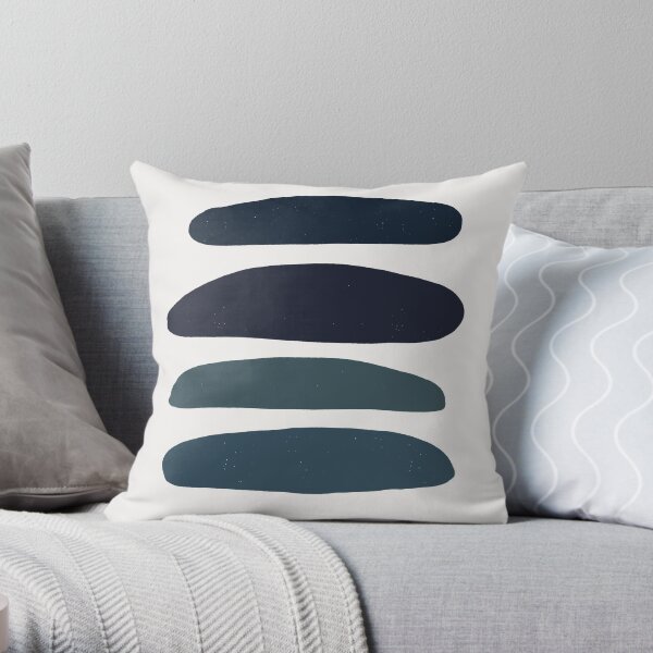 blue beach stripes by jules tillman Throw Pillow