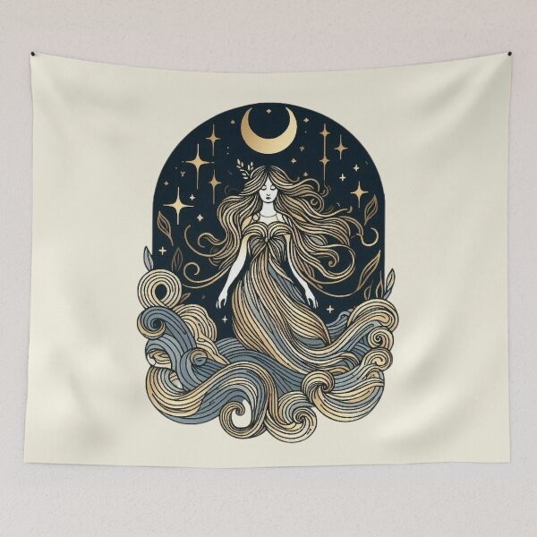 Item preview, Goddess of the Moon – Mystical Celestial Art designed and sold by Roberta Calabrese.