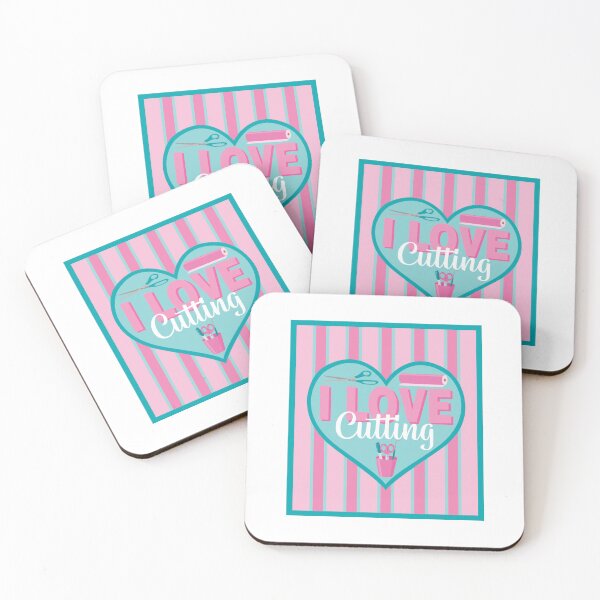 Item preview, Fabric Panels I Love Cutting - PINK AND BLUE designed and sold by StellarFX.