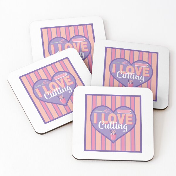 Item preview, Fabric Panels I Love Cutting - PURPLE AND PEACH designed and sold by StellarFX.
