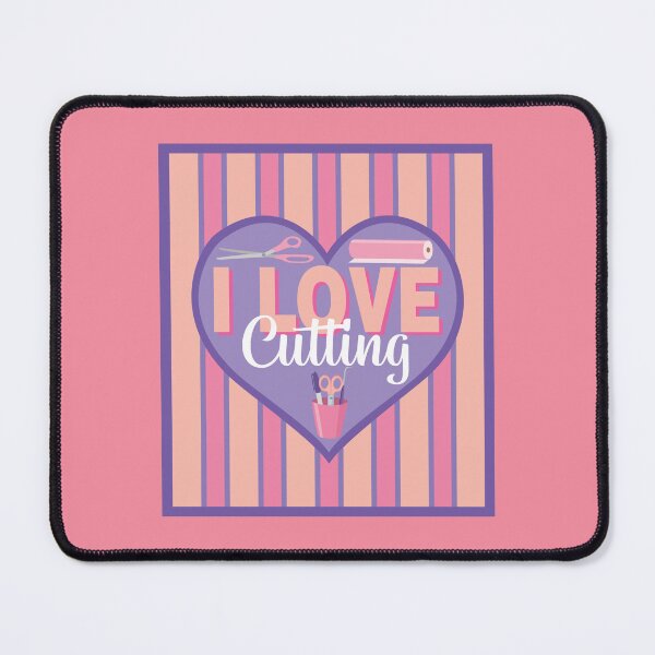 Item preview, Fabric Panels I Love Cutting - PURPLE AND PEACH designed and sold by StellarFX.
