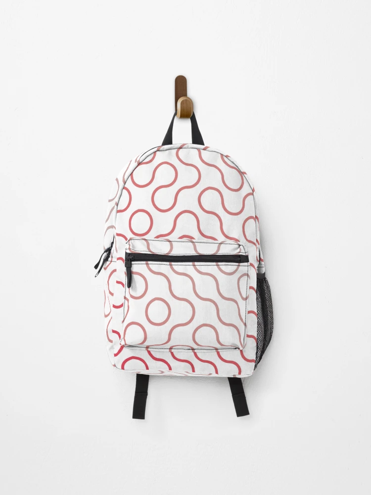 Thumbnail 1 of 3, Backpack, Retro Futuristic Wave Pattern – Red Gradient Design designed and sold by Emanova9.