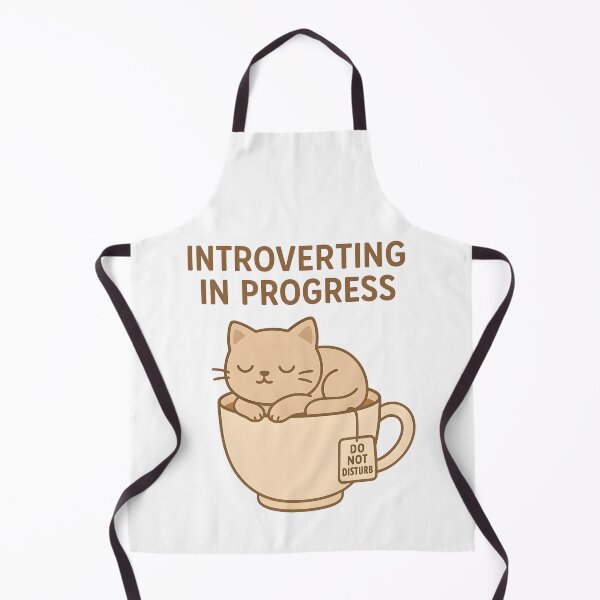 Item preview, Cozy Cat Sleeping in Teacup – Do Not Disturb Neutral Art designed and sold by ArtbotsGallery.