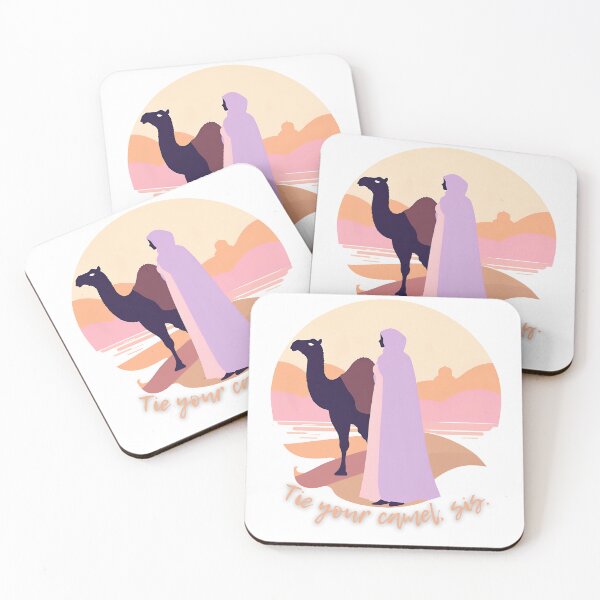 Item preview, Tie Your Camel, Sis – Muslimah Sunset Camel Minimalist Islamic Art designed and sold by Sabr and Chai.