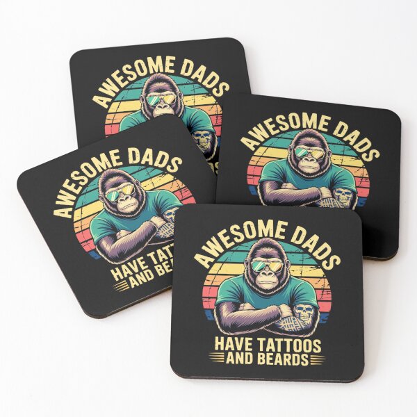 Item preview, Awesome Dads Have Tattooed and Beards Funny Bigfoot Dad Father day designed and sold by MotivaChic.