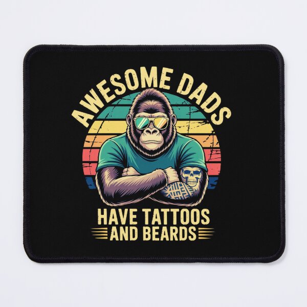 Item preview, Awesome Dads Have Tattooed and Beards Funny Bigfoot Dad Father day designed and sold by MotivaChic.