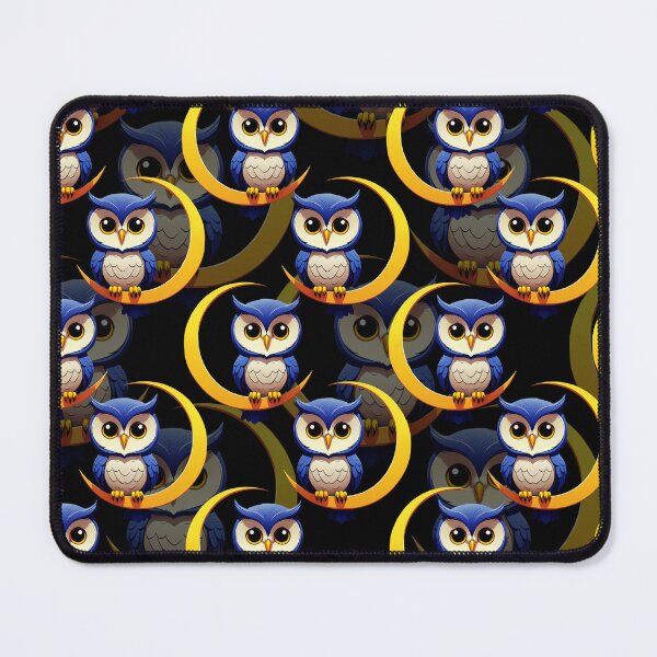 Item preview, Crescent Moon Owl Pattern - Black  designed and sold by PatternTitan.