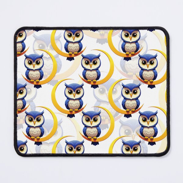 Item preview, Crescent Moon Owl Pattern - White  designed and sold by PatternTitan.