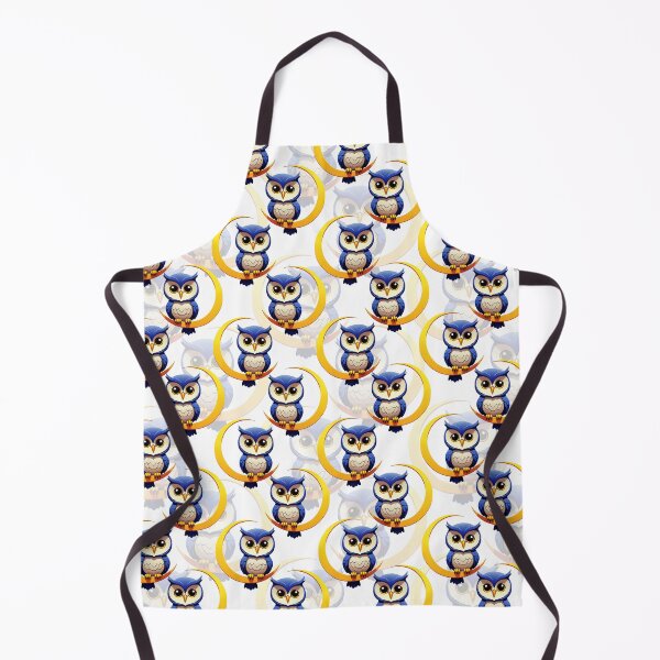 Item preview, Crescent Moon Owl Pattern - White designed and sold by PatternTitan.