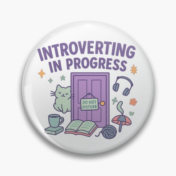 Item preview, Introverting in Progress | Funny Introvert Quote Design | Quiet Time Sticker for Cozy Souls & Socially Drained Humans designed and sold by Memorph.