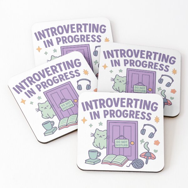 Item preview, Introverting in Progress | Funny Introvert Quote Design | Quiet Time Sticker for Cozy Souls & Socially Drained Humans designed and sold by Memorph.