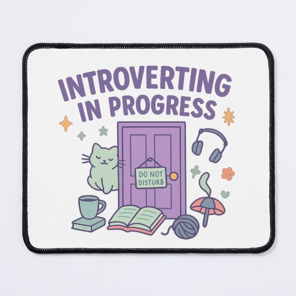 Item preview, Introverting in Progress | Funny Introvert Quote Design | Quiet Time Sticker for Cozy Souls & Socially Drained Humans designed and sold by Memorph.