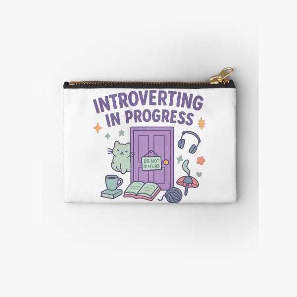 Item preview, Introverting in Progress | Funny Introvert Quote Design | Quiet Time Sticker for Cozy Souls & Socially Drained Humans designed and sold by Memorph.