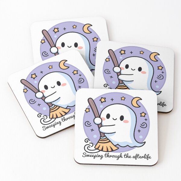 Item preview, Sweeping Through the Afterlife Cute Ghost designed and sold by Doodle Moon Studios.