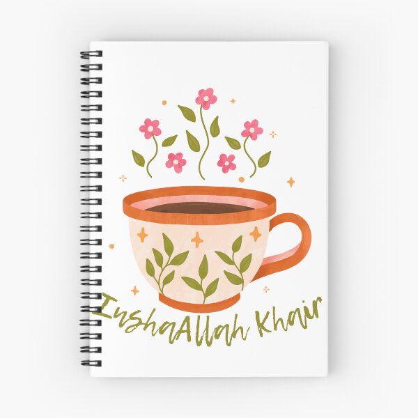 Item preview, InshaAllah Khair – Floral Chai Cup Islamic Affirmation Design designed and sold by Sabr and Chai.