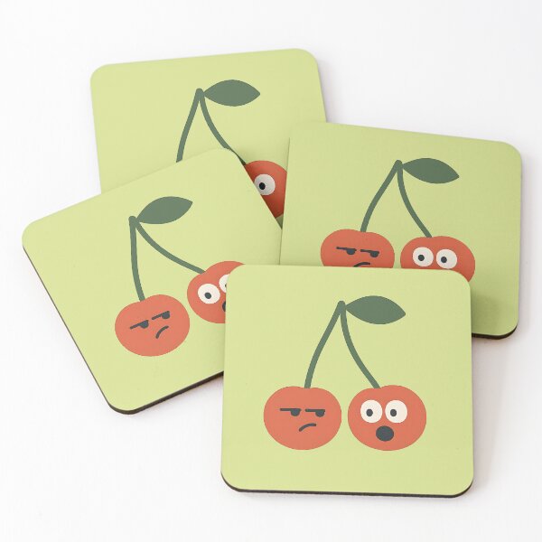 Item preview, Fiery and Shocked Cherries - Playful Cartoon Fruit Design designed and sold by SweetCreate.