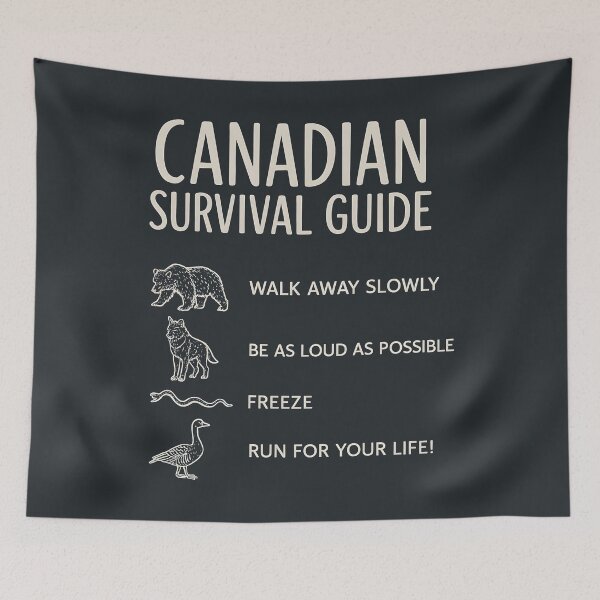 Item preview, Canadian Survival Guide Funny Wildlife Caution Chart designed and sold by HowToCanadian.
