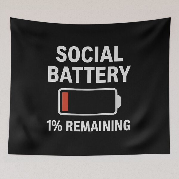Item preview, Social Battery: 1% Remaining – Low Battery designed and sold by WonderBox.