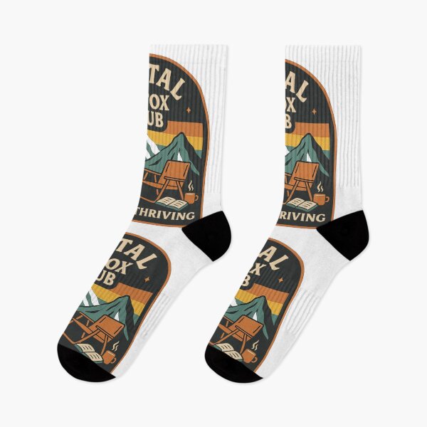 Item preview, Digital Detox Club – Cozy Retro Camp Scene with Book, Coffee Mug, No WiFi Symbol & Mountains – Offline & Thriving Artwork designed and sold by Memorph.