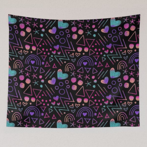 Item preview, Rainbow chalkboard doodles designed and sold by aaaamzhhh.