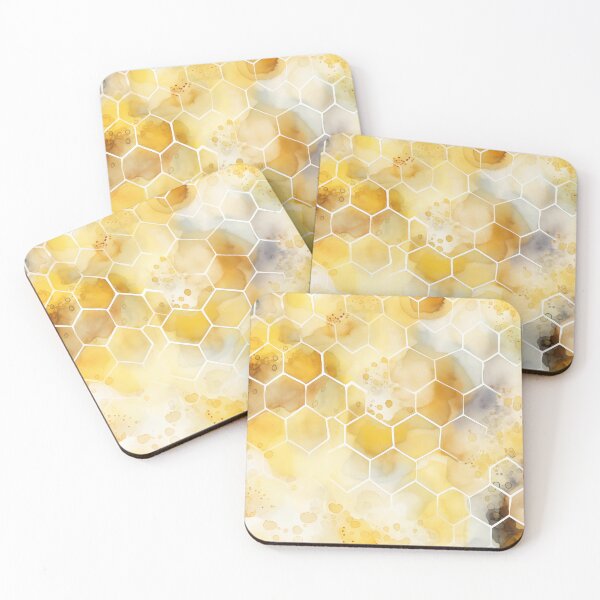 Item preview, Golden Honeycomb Abstract – Modern Warm Tones Pattern designed and sold by CautionChaosCo.