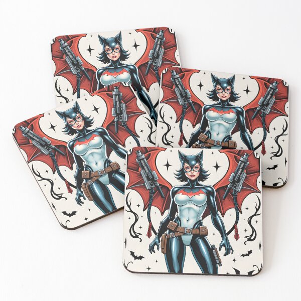 Item preview, Dark Bat-Cat Avenger – Gothic Comic Heroine Art designed and sold by Field-23.