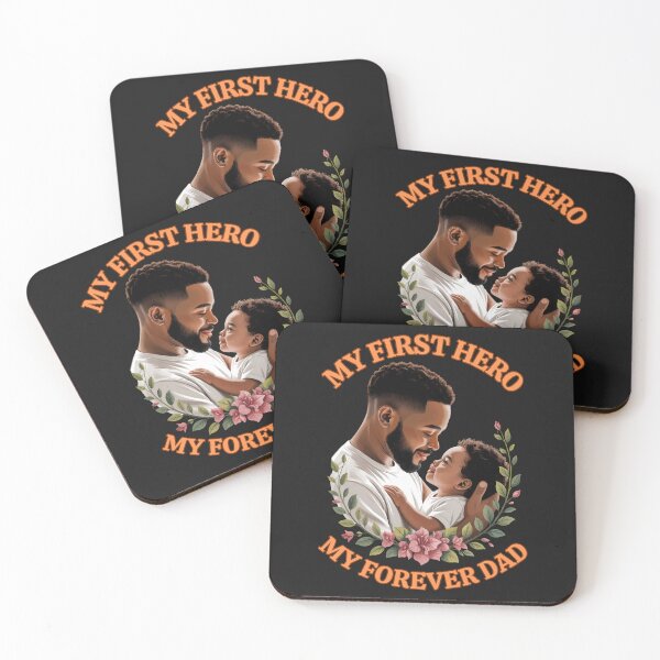 Item preview, Black Father Holding Baby With Flowers: My First Hero My Forever Dad designed and sold by elynne9.