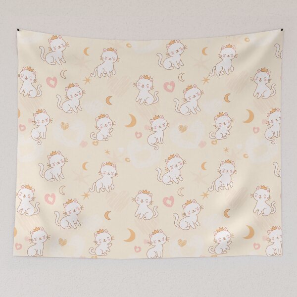 Item preview, Cute Princess Cats Seamless Pattern designed and sold by babanovaesha.