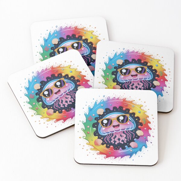 Item preview, Kawaii Jellyfish Cute Colorful designed and sold by MadCatPrints.