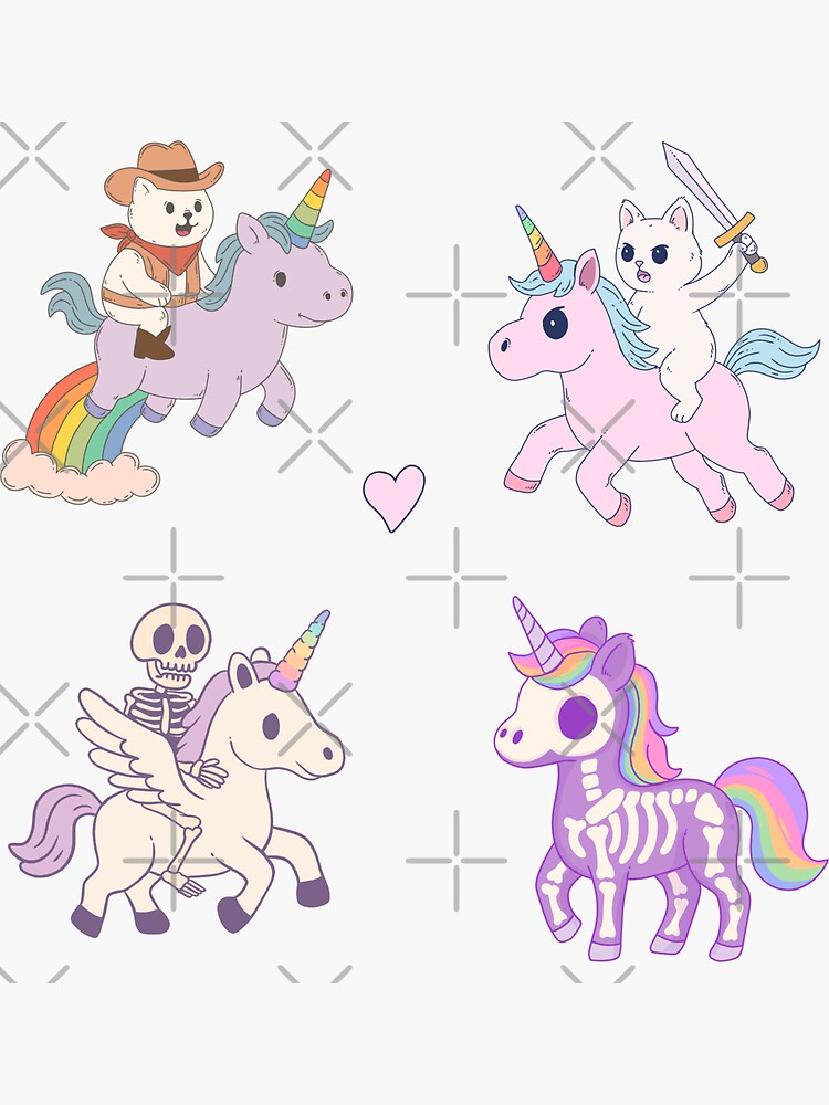 Thumbnail 3 of 3, Sticker, Chaotic Unicorn Riders Club designed and sold by jess1586.