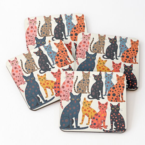 Item preview, Nine multicolored spotted kittens designed and sold by FrascatiStudio.