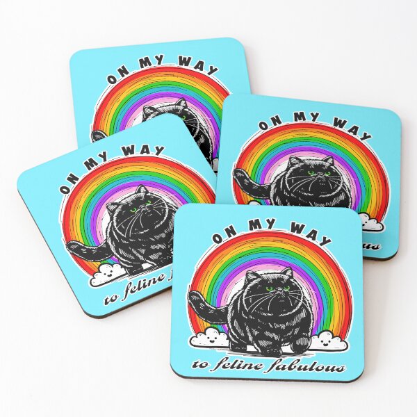 Item preview, Feline Fabulous Black Cat Rainbow designed and sold by KilkennyCat Art.