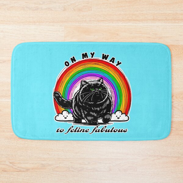 Item preview, Feline Fabulous Black Cat Rainbow designed and sold by KilkennyCat Art.