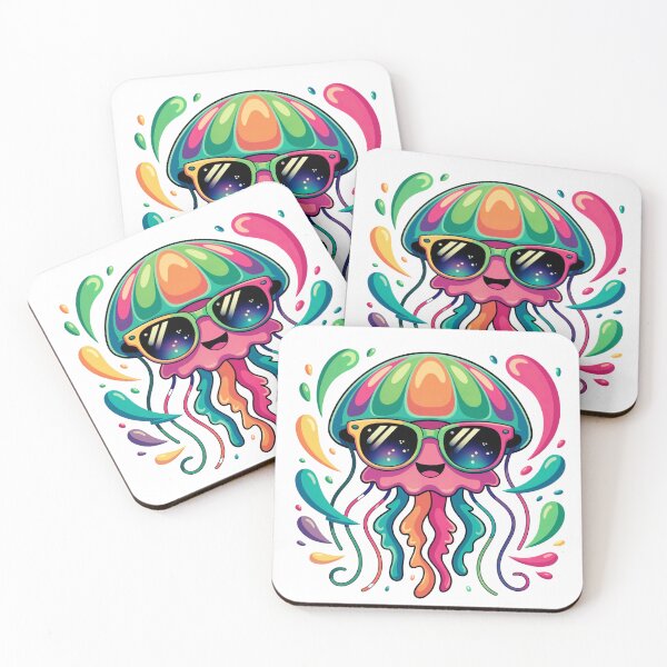 Item preview, Kawaii Jellyfish Colorful Sunglasses designed and sold by MadCatPrints.