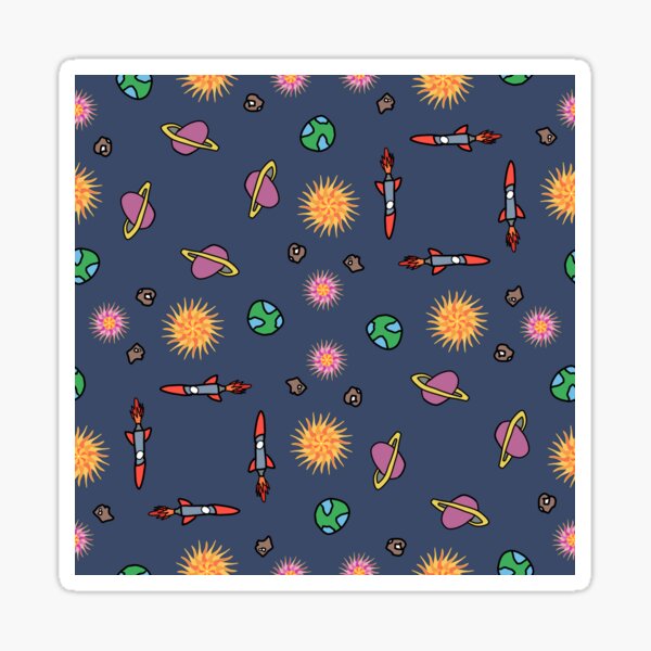 Item preview, Space Doodle Pattern with Rockets and Planets designed and sold by JKDESING.