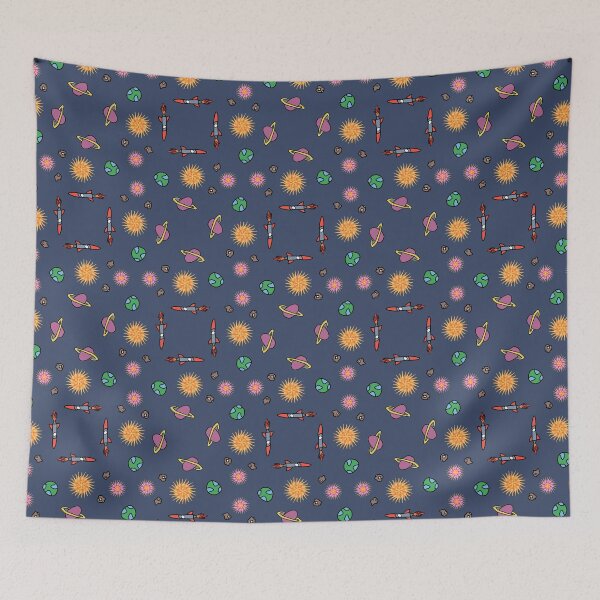 Item preview, Space Doodle Pattern with Rockets and Planets designed and sold by JKDESING.
