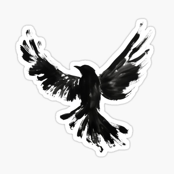 Item preview, Sumi-style ink bird designed and sold by Black Gradient Designs.