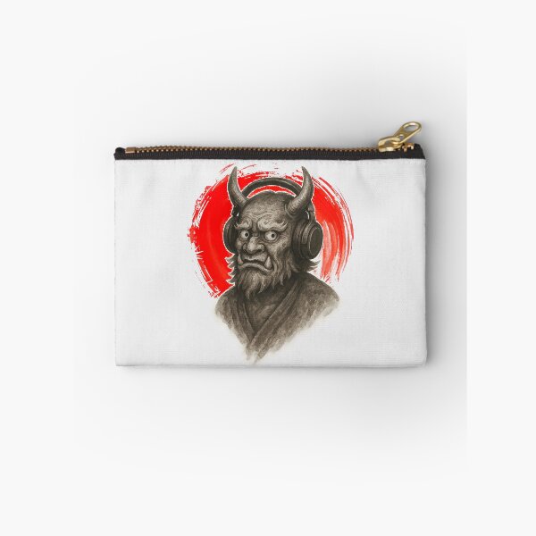 Item preview, Japanese Oni Mask Wearing Headphones Modern Folklore Sumi-e designed and sold by Analog-attire.