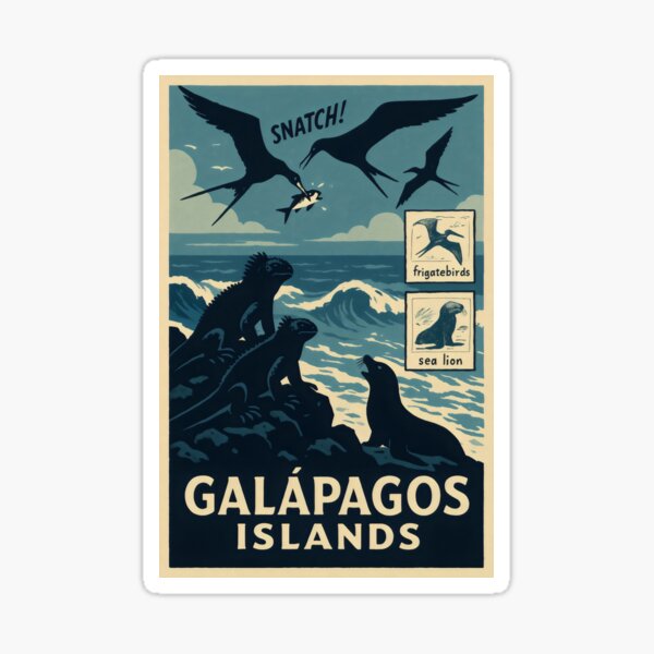 Item preview, Galápagos Islands Wildlife – Frigatebirds, Iguanas & Sea Lions designed and sold by WildlifeInc.