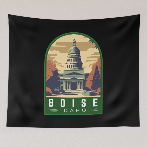 Item preview, Boise Idaho, USA Vintage Travel Art Emblem designed and sold by MaateoDesign.
