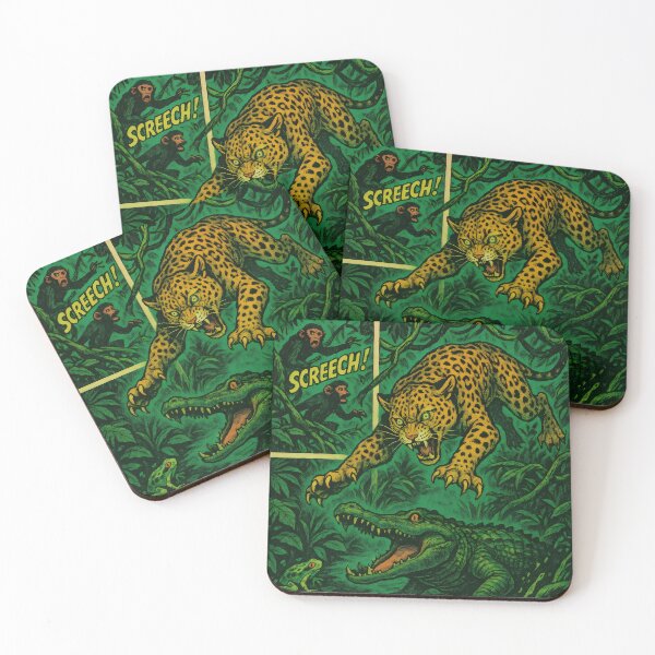 Item preview, Jungle Ambush – Jaguar vs Alligator Retro Comic designed and sold by WildlifeInc.