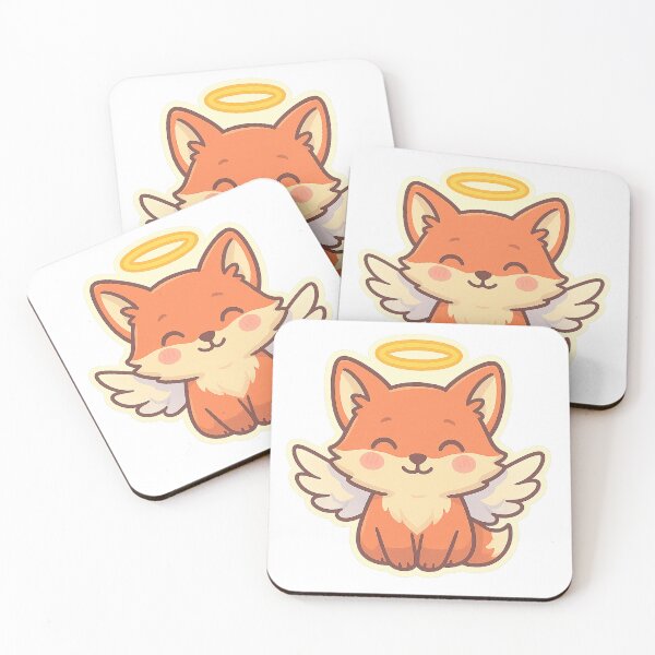 Item preview, Angelic Fox Sticker | Cute Winged Fox with Halo Illustration designed and sold by Tarn.