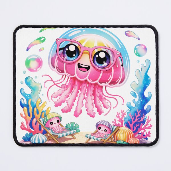 Item preview, Kawaii Jellyfish Cute Colorful designed and sold by MadCatPrints.