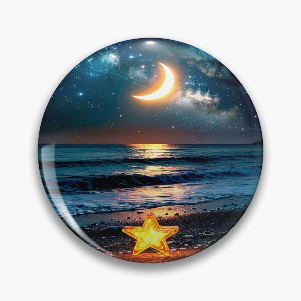 Item preview, Moonlit Beach with Glowing Stars designed and sold by Exodoi.