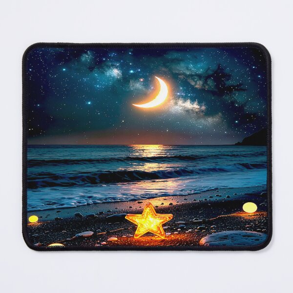 Item preview, Moonlit Beach with Glowing Stars designed and sold by Exodoi.