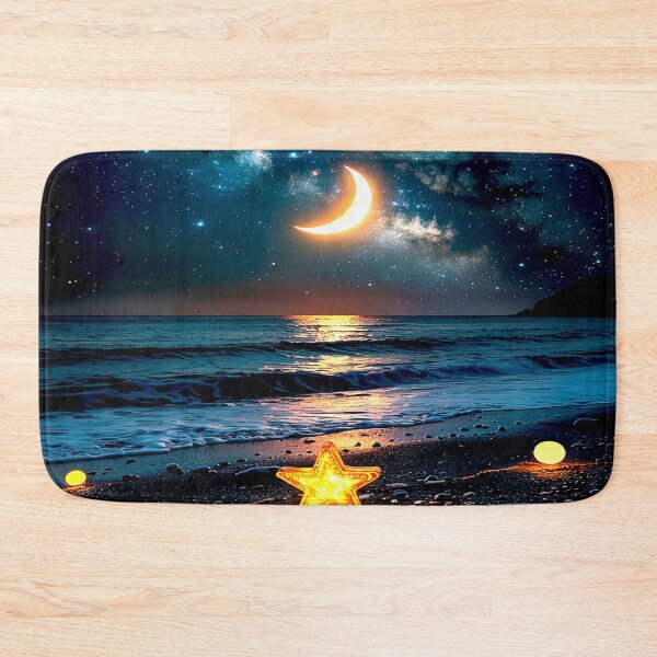 Item preview, Moonlit Beach with Glowing Stars designed and sold by Exodoi.